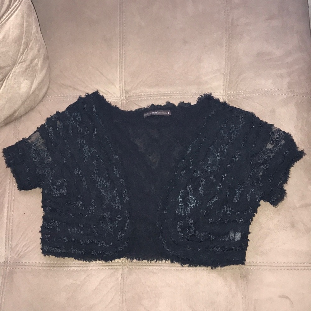 Black Cardigan with floral details